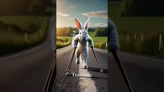 A cute rabbit rescued a puppy injured in a truck accident || #shorts #rabbitrescue #ai #animation