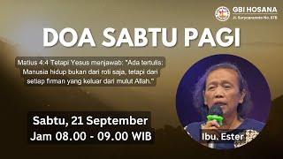 Ibadah Doa Sabtu Pagi - Sabtu, 21 September 2024