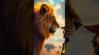 Lion and animal AI attitude video!! #ai #animals #man #art #edit #shorts #trending