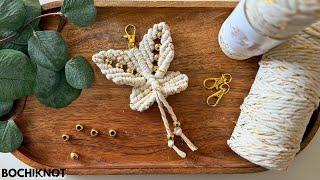 Knot a Gorgeous Macrame Butterfly Keychain with Beads – Step-by-Step Guide!