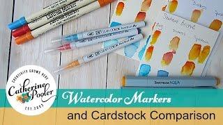 Zig, Distress and Spectrum Aqua Markers and Cardstock Comparison