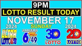 Lotto Result Today 9pm November 17 2024 PCSO