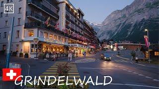 Grindelwald Switzerland  | Beautiful Evening Walking Tour 4K 50p