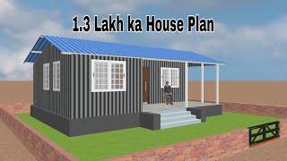 3 bedroom village house design | tin shed home plan | 3d village home plan | house plan engineering