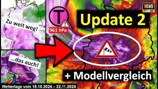 Update 2: Aufgleitschnee, Sturm + markante Kaltfront - weiterhin "Rohrkrepierer" in Sachen Schnee!?