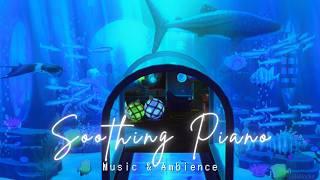  Pocket Camp • Solo Piano relaxing music | Aquarium Ambience 