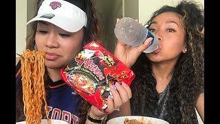 2x SPICY NUCLEAR RAMEN CHALLENGE!! (DO NOT TRY, WIFE FAINTS)