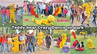 Teddy bear crazy dance & bakchodi on park | crazy reaction  #teddyboy #01team #funny #funnyvideo