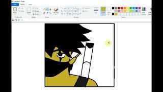 Drawing of a anime drawing on Ms paint