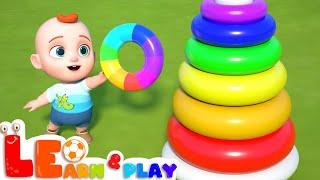 Playing with Stacking Rings | Educational Videos for Toddlers | Learn & Play with Leo