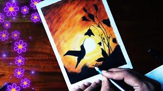 Humming Bird | Pastel Drawing | Art paint and Craft Flicker artist | online Art Classes