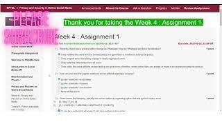 Privacy and Security in Online Social Media Week 4 Assignment 4 Answer Nptel Solution #assignment