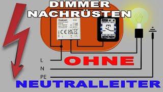 Dimmer nachrüsten ohne Neutralleiter - Dimmer anschließen Schaltplan / theben DIMAX 540 plus B