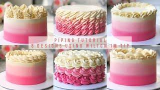 Piping Tutorial! Learn How to Pipe 8 Designs using Wilton 1M Tip! | Homemade Cakes | Mintea Cakes