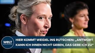 TV-DUELL - ALICE WEIDEL verunsichert: „Keine einfache Antwort - kann ich ihnen heute nicht geben“