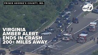 Witness captures aftermath of Maryland crash related to Virginia amber alert: FULL VIDEO