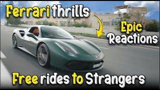 Ferrari Thrills | Free Ferrari Rides To Strangers | Epic Reactions | Waqar Hussain | #Vvlogs