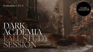 Study at the Dark Academia library Autumn Pomodoro 25/5   2 hrs