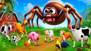 Giant Spider Attack on Farm Animals: Who Will Survive This Wild Adventure? The Great Escape Animals