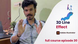 3D Line Effect Illustrator Malayalam | Karsh Graphic Design | EP 30