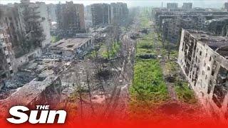 Ukrainian drone shows devastation in Bakhmut