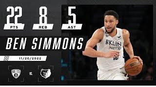 Ben Simmons drops new SEASON-HIGH  22 PTS, 8 REB helps Nets edge past Grizzlies