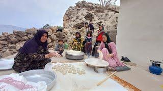 Baking local bread for Fariba by the Kudrat family