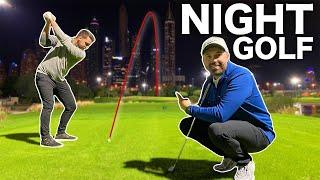 Playing NIGHT GOLF in Dubai