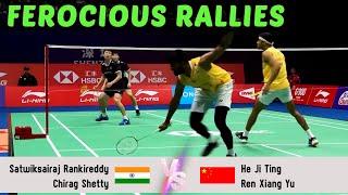 FEROCIOUS RALLIES | Satwiksairaj Rankireddy/Chirag Shetty VS He Ji Ting/Ren Xiang Yu