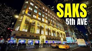 NEW YORK CITY Walking Tour [4K] - SAKS FIFTH AVENUE / The American Luxury Department Store