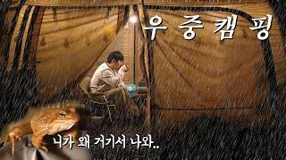 비도 들어오고 개구리도 들어오고! 봄맞이 우중캠핑 camping