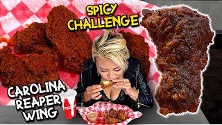 SPICY CAROLINA REAPER WING CHALLENGE at Spice C in Tustin, CA!! #RainaisCrazy