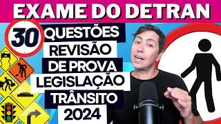 30 QUESTÕES ATUAIS COMENTADAS DO EXAME TEÓRICO 2024, Legislação de trânsito #autoescola #cnh