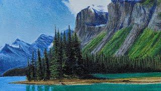 How To Paint Beautiful & Aesthetic Mountains/Paint Mountains in Canada's Jasper National Park/EPS 31