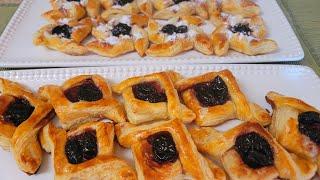 How to make puff pastry at home Puff pastry dessert recipe طرزتهیه شیرینی یا کلچه فوری باخمیرهزارلا