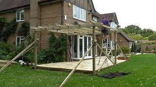 Constuction of Pergola with Handrails and Arbor Entrance