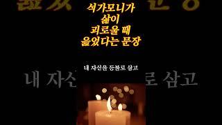 삶이 힘들 때 마다 보세요. 주변에 힘든 사람들에게도 공유 해보세요. 석가모니 말씀, "나는 우주의 집중으로 피어낸 꽃이다."  #인생조언#부처님말씀 #석가모니인생조언