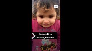 Syrian children shivering in the cold