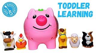 Learn First Words & Colors for Toddlers- Piggy Bank Fun- Baby Learning Video with Ms. Alyssa