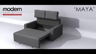 Love Seat Pull-Out Sofa Bed With Storage | The Maya | Modern Sensibility