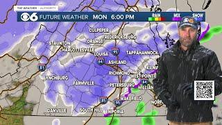 Updated track for winter storm in Virginia (Sunday 9:15 p.m.)