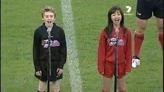 Kimberley Chen 陳芳語 2007 NAB Cup Grand Final澳大利亞足球聯賽 - Australia's national anthem