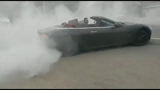 Maserati GranTurismo doing donuts for Iran's police