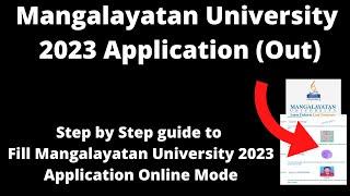 Mangalayatan University Admission 2023 Application (Started)- How to Fill Application Form