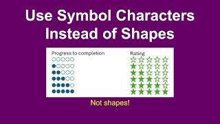 Use Symbol Characters in PowerPoint Instead of Shapes for Progress/Rating; Step-by-step tutorial