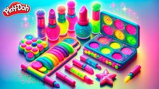 Play Doh Makeup Set How to Make Eyeshadow Lipstick  Nail Polish  with Play Doh Fun for Kids