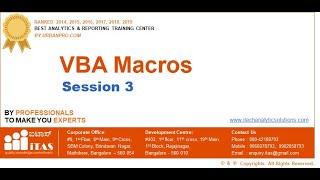 VBA Macros (Weekday Morning Batch Apr2020 9AM-10AM) - Class 3