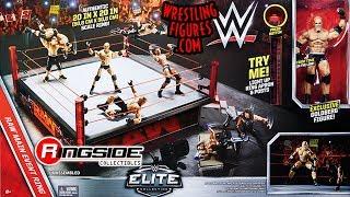 WWE FIGURE INSIDER: "WWE Main Event" Raw Elite Scale Wrestling Ring w/ Goldberg Figure