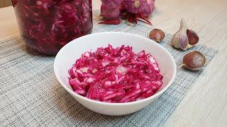 Маринованная капуста со свеклой. Готовим витаминный салат из свеклы и капусты на скорую руку.