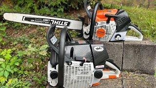 STIHL ms500i WITH BOLT ON MODS vs. PORTED AND MACHINED NEOTEC FARM MAC F660VW